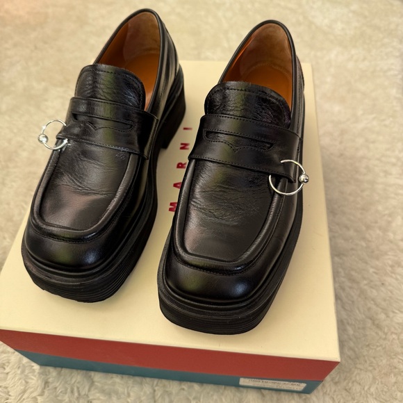 MARNI BLACK PIERCING LOAFERS IN SIZE 37.5 - Picture 2 of 13